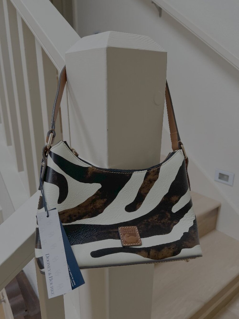 Dooney & Bourke Zebra Print Baguette Shoulder Bag NWT